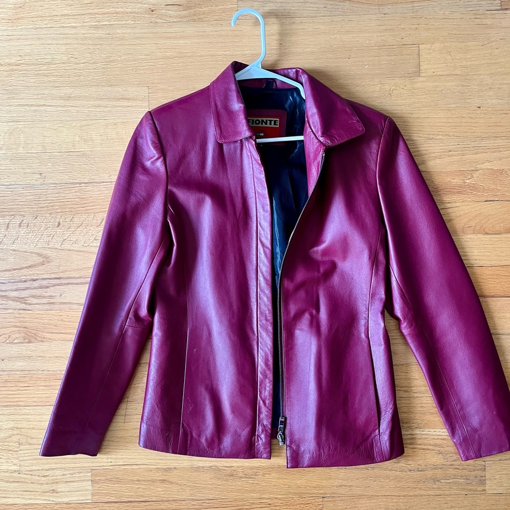 Burgundy Italian Leather Jacket